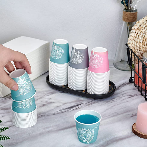 600 Pack 3oz Disposable Bathroom Cups, Colorful Disposable Mouthwash Cups, Small Disposable Cups, Mini Paper Cups for Parties, Picnics, Barbecues, Travel and Events.