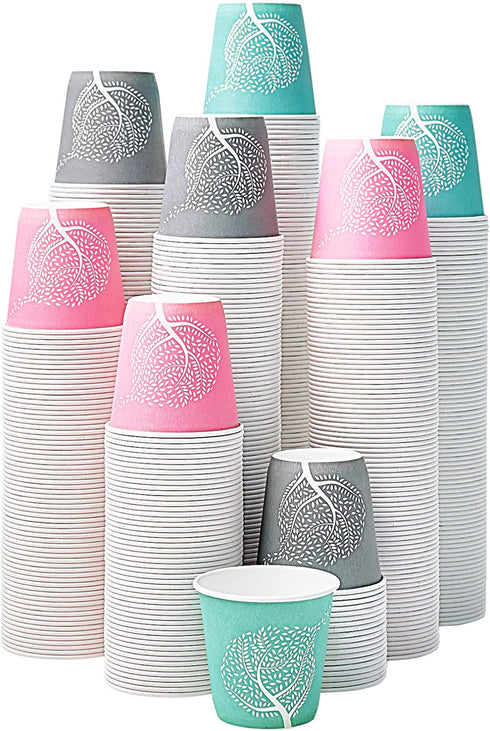 600 Pack 3oz Disposable Bathroom Cups, Colorful Disposable Mouthwash Cups, Small Disposable Cups, Mini Paper Cups for Parties, Picnics, Barbecues, Travel and Events.