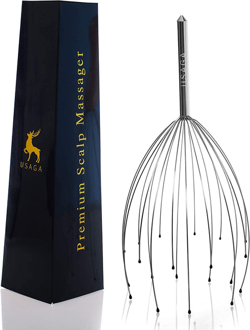 USAGA Head Massager Scalp Massager 20 Fingers Head Scratcher, Ideal Gift for Head Body Relaxing