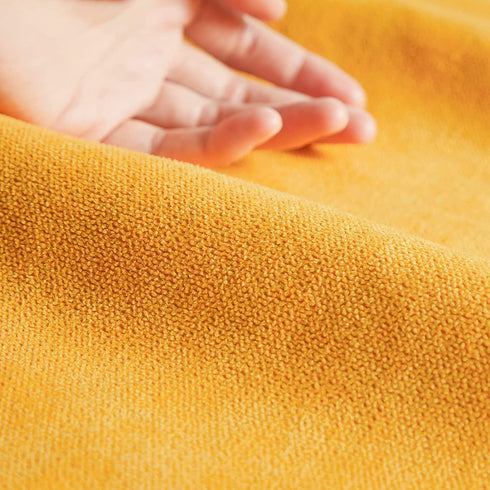 Top Finel Decorative Throw Pillow Cases Soft Chenille Solid Cushion Covers 24 X 24 for Couch Bedroom Car, Pack of 2, Mustard Yellow