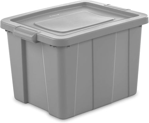 Sterilite 16786A06 Storage Tote, 18 Gallon, Cement Lid and Base