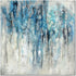 UTOP-art Blue Abstract Wall Art Canvas Painting: Navy and Gray Artwork Silver Print Modern Picture on Large Canvas Poster for Living Room and Office