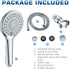 High Pressure Shower Head with Handheld, 5 Functions Shower Head Hand-held High Flow Handheld Shower Head with Hose, Bracket Rubber Washers