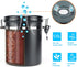 Miscedence Coffee canister for ground coffee with Date Tracker,One Way Co2 Valve #304 Stainless Steel Kitchen Food Airtight storage container for Coffee Beans or Grounds, Tea, Sugar (Black, 22 OZ)