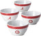 College Kitchen Collection Alabama Crimson Tide Serving Party Bowls / Mixing Bowls Set / Food Appetizer Serveware - 4 Piece, White