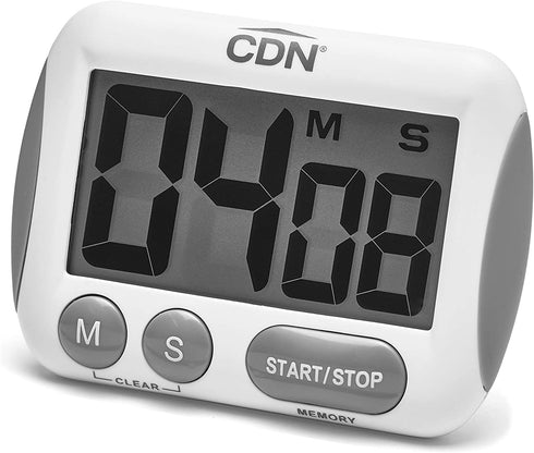 CDN TM15 Kitchen Timer, Extra Large Big Digits, Loud Alarm, Magnetic Backing, Stand- White -