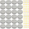 SimbaLux Screw Top Round Steel Tin Cans 2 oz (60ml) with Self Adhesive White Round Stickers, 24 Pack