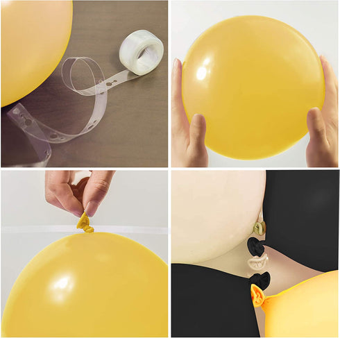 Metallic Gold Yellow Balloon Garland Kit 137pcs, Metallic Silver and Black Balloons set Perfect Decoration for Wedding Graduation Anniversary Party Baby Shower Backgroud Decorations