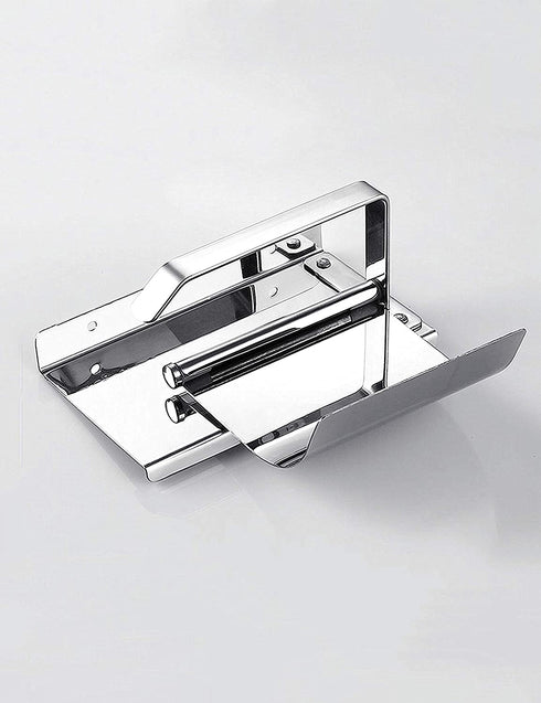 yeavs Toilet Paper Holder with Phone Shelf and Waterproof Cover, SUS304 Stainless Steel Tissue Roll Storage Rack (Polished Chrome)