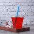 Kartalio,Disposable 9 oz clear Plastic Cups with Flat Lids,100 sets
