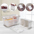 Rarapop 2 Pack Fridge Produce Saver Stay Fresh Containers with Strainers and Vented Lids, Food Storage Containers Refrigerator Organizer Baskets for Veggie, Berry and Fruits - NOT Dishwasher Safe (White)