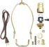 B&P Lamp® Brass Plated Finish Table Lamp Wiring Kit with a 8 Inch Harp and 3-Way Socket