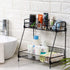 2-Tier Bathroom Countertop Organizer -Cosmetic Organizer- Makeup Organizer Holder for Bathroom -Kitchen Organizer Storage Wire Shelves Basket (Black)