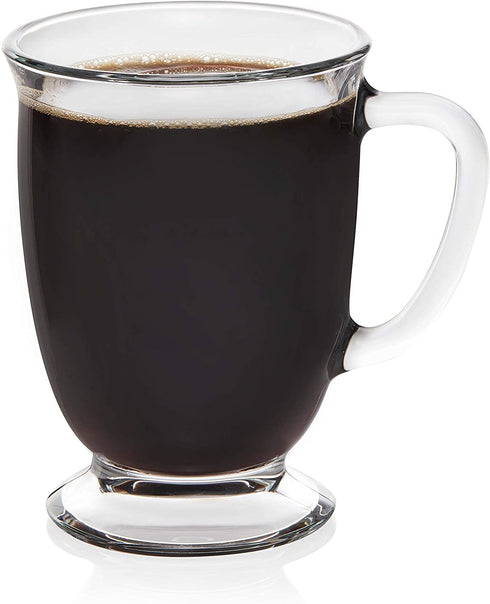 Libbey Kona Glass Coffee Mugs, Set of 6