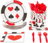 Casino Party Bundle, Includes Plates, Napkins, Cups, and Cutlery (24 Guests,144 Pieces)