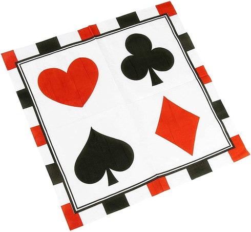 Casino Party Bundle, Includes Plates, Napkins, Cups, and Cutlery (24 Guests,144 Pieces)