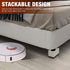 Mopoin Bed Risers Heavy Duty 3 Inch,Pack of 8 Furniture Risers and 4 Pcs Anti Slip Rubber Pads, L'' Side Stackable Risers for Sofa, Bed, Table, Desk and Chair Lifts,Supports Up to 1,300 lbs, White