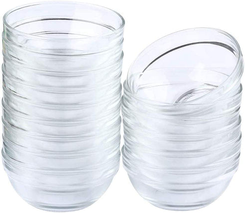Maredash Mini Bowls 4 Inch Glass Bowls for Kitchen Prep, Dessert, Dips, and Candy Dishes ,4oz Stackable Dishware safe ,Set of 16 (combination)