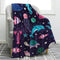 Jekeno Ocean Animal Blanket Smooth Soft Starfish Shark Turtle Print Blanket Kid Baby for Sofa Chair Bed Office Travelling Camping 50"x60"