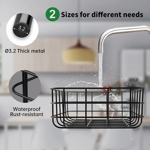 Tymvic Wire Baskets for Storage Pantry Black(12.5x9x3.5inch) Set of 2 Metal Bins Storage Baskets for Pantry Organization and Storage,Metal Basket for Living Room,Bedroom,Kitchen,Bathroom,Pantry Room