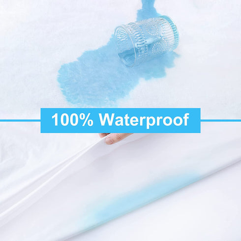 King Mattress Protector Waterproof Breathable Noiseless Mattress Cover, Premium Soft Bed Cover with Deep Pocket Fits Up to 21", Cotton Terry Machine Washable Mattress Protector