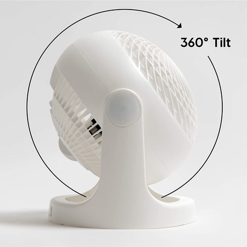 IRIS USA WOOZOO Air Circulator Fan, Vortex Fan, Desk Fan, Portable Fan, 3 Speed Settings, 360 Tilting Head, 52ft Max Air Distance, Medium, Whtie