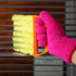 4 Pieces Window Venetian Blind Cleaner Tool, 2 Blind Duster Brush 7 Finger Dusting Cleaner Tool 2 Pairs Microfiber Dusting Cleaning Glove for Air Conditioner Shutter (Orange, Dark Blue, Rose Red)