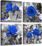 Blue Rose Flower Wall Art Paintings Wall Art Paintings Floral Prints on Black and White Canvas Wall Decoration Framed for Bathroom Bedroom Decor Artwork 4- Panel 14x14 Inch