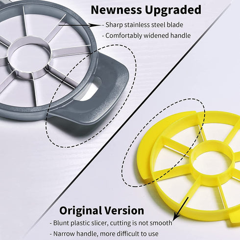 Newness Pineapple Corer and Slicer Tool, Durable Pineapple Core Remover with Upgraded Cutter & Reinforced Thicker Blade, Stainless Steel Kitchen Fruit Gadget for Diced Pineapple Rings, Grey Handle