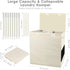 HOUSE AGAIN Double Laundry Hamper with Lid and Removable Laundry Bags, 160L, 2 Section Clothes Hamper with Handles for Bedroom, Bathroom, Laundry Sorting, Large Seperated Clothes Basket (Beige)