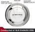 KEISSCO Stainless Steel Universal Lid for Pots, Pans and Skillets - Fits 7" to 12" Pot and Pans - Tempered Glass with Stainless Steel Rim Replacement Frying Pan Cover and Cast Iron Skillet Lid