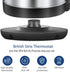 Comfee 1.7L Stainless Steel Electric Tea Kettle, BPA-Free Hot Water Boiler, Cordless with LED Light, Auto Shut-Off and Boil-Dry Protection, 1500W Fast Boil