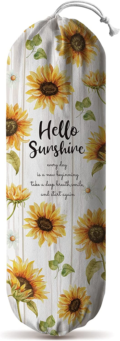Hglian Grocery Plastic Bag Holder and Dispenser Wall Mount Plastic Bags Organizer?Garbage Shopping Trash bags Storage Carrier, Cute Sunflower Home Kitchen Decor,Gifts for Mom Wife Grandma