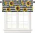 Sunflowers Valance Curtain for Windows, Farmhouse Black Stripes 54x18in Privacy Panel Rod Pocket Window Treatment Set, Summer Rural Sunflower Short Valances for Bathroom Kitchen Bedroom(1Pcs)