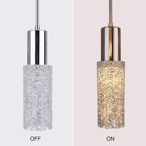 Nordic Modern Crystal Pendant Light Chandelier Indoor Ceiling Metal Hanging Light Fixture Led, Brushed Nickel Mini For Bar/Island Dining Room/Kitchen/Fairway/Bedroom