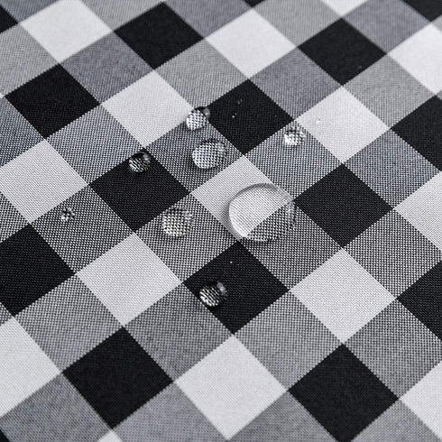 Locika Rectangle Gingham Checkered Tablecloth,Waterproof Spillproof Buffalo Plaid Tablecloth,Washable Wipeable Stain Resistant Fabric Tablecloth (Black and White Checkered, 60" x 104")