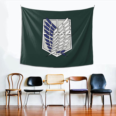 Attack On Titan Survey Corps-Tapestry Wall Hanging Room Art Home Decoration Gift Bedroom Decor Living Room Door Curtain Balcony 60*51 In