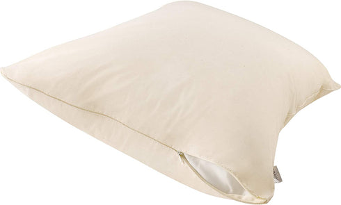 AllerEase Organic Cotton Pillow Protectors, 1 Pack, Beige/Cream White
