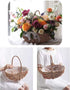 WYI Rattan Flower Basket, Handmade Wicker Planter Basket with Plastic Liner and Handle, Woven Storage Basket for Home Wedding Garden Decoration, Brown L 42T235PY1428JB2
