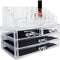Ikee Design Clear Makeup Organizer Clear Cosmetic Storage Organizer, Makeup Organizer for Cosmetics, Jewelry, Hair Accessories, Cosmetic Display Case for Vanity, Bathroom Counter or Dresser