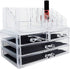 Ikee Design Clear Makeup Organizer Clear Cosmetic Storage Organizer, Makeup Organizer for Cosmetics, Jewelry, Hair Accessories, Cosmetic Display Case for Vanity, Bathroom Counter or Dresser