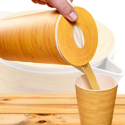 Earths Dreams Wooden Water Pitcher with Lid for Homemade Juice - 57 oz Bamboo Fiber Pitcher Serve Hot & Cold Drink for Home and Office