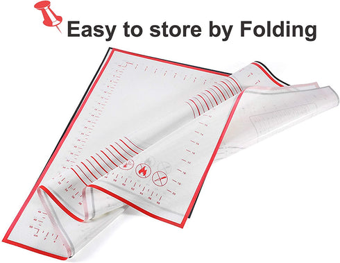 Extra Large Silicone Baking Mat 32" By 24" Non-slip Premium Pastry Mat Non Stick Pie Mat with Measurement, Counter Mat, Dough Rolling Mat