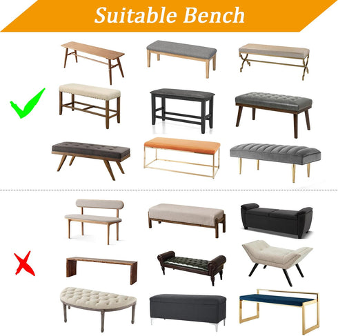 Fuloon Velvet Dining Room Bench Covers for Dining Room, Stretch Spandex upholstered Bench Slipcover, Removable Washable Bench Protectors ,Protector for Living Room, Bedroom, Kitchen (Coffee)