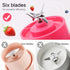Portable Mini Smoothies Shakes Blender: Personal Size Single Serve Travel Fruit Juicer Mixer Cup with Wireless Rechargeable USB Small Electric Individual Blender for Juice Smoothies Milk Shakes - Pink