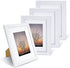 Nacial Picture Frame, Multi Photo Frames Sets 5x7 8x10 11x14 with Mat Wood Grain Wall Frame for Tabletop Display or Wall Mounting 4 Pack (5''x7'', White)