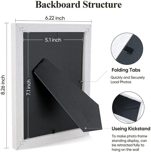Nacial Picture Frame, Multi Photo Frames Sets 5x7 8x10 11x14 with Mat Wood Grain Wall Frame for Tabletop Display or Wall Mounting 4 Pack (5''x7'', White)
