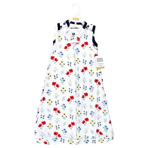 Hudson Baby Unisex Baby Interlock Cotton Sleeveless Sleeping Bag, Wildflower