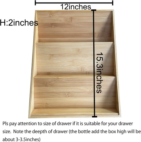 Simhoo Bamboo Spice rack In-Drawer Kitchen Cabinet Spice 18 Bottle Holder Tray for Storage/Organizer 3-Tier Insert