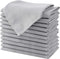 Cloth Napkins Set of 12 (18" X 18") Linen Textured Dinner Napkins Waterproof Extra Soft Thick Durable Reusable Napkins With Hemmed Edges for Family Dinners, Weddings and Everyday Use, Grey